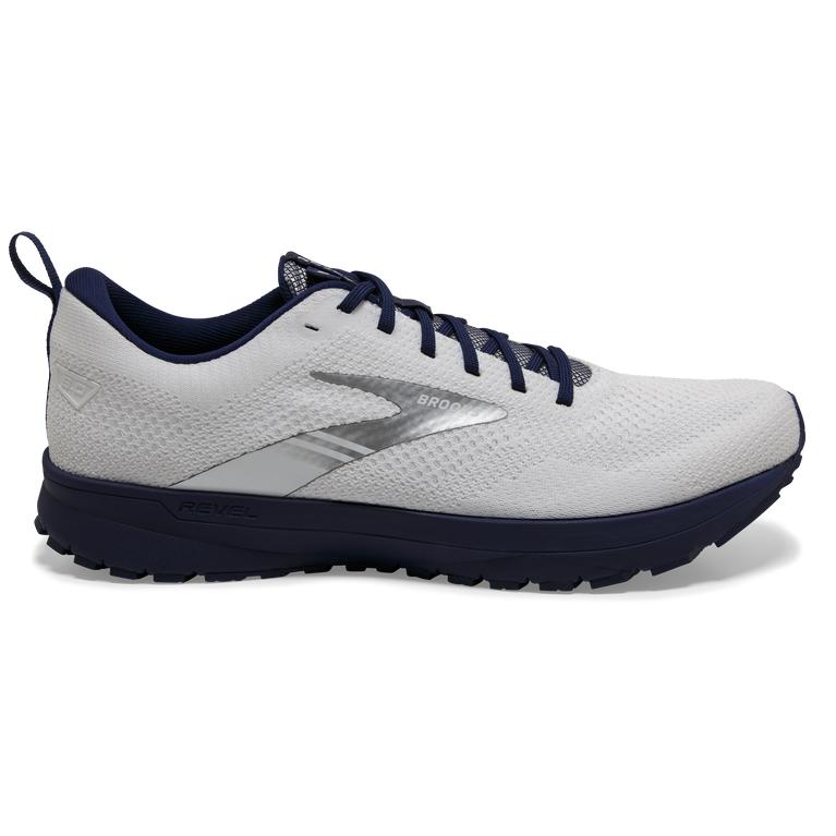 Brooks Revel 5 Performance Road Running Shoes - Men's - White/Blue (41379-YEIS)